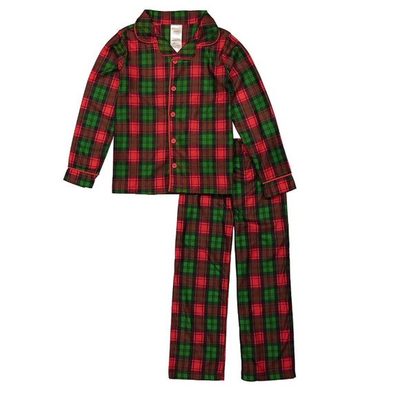 candlestick Pajamas Candlesticks Boys Sleep Set Red Green Plaid Nwt